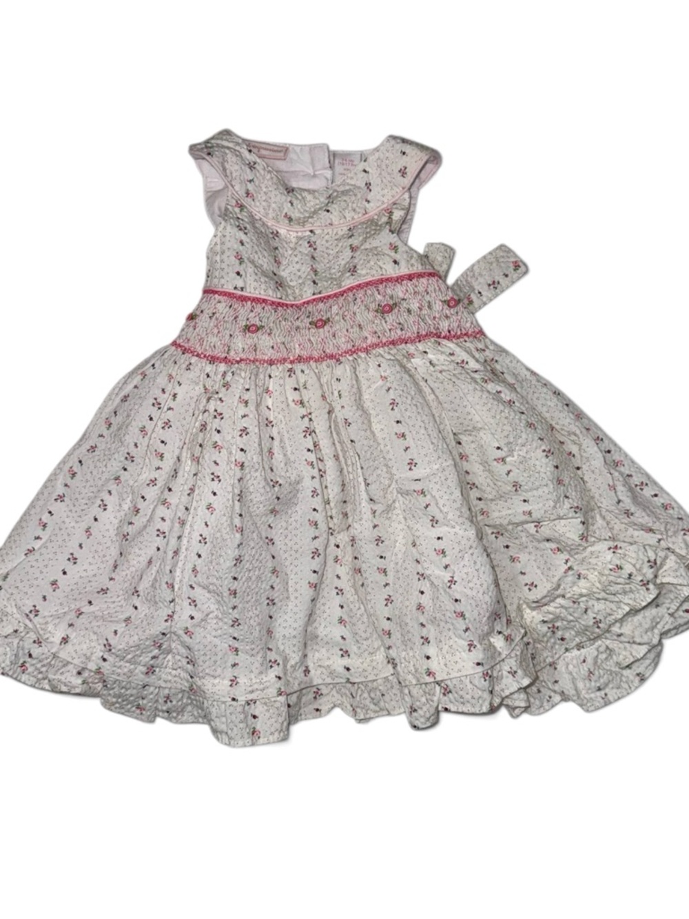 First Impressions Spring  smocking baby Girl Dress with Pink flowers